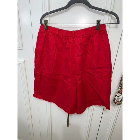 Women's Medium Shorts 2 Piece Set Geranium Red & Animal Print Casual - Picture 10 of 15